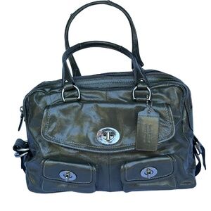 Rare COACH "Peyton" Olive Patent Leather Limited Edition Handbag